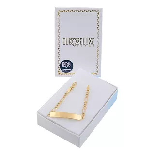 Esclava Bebé Figaro L 3mm Plata Baño Oro 24k Duodeluxejoyas®