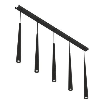 Colgante 5 Luces Konos Negro Led Base Lineal 20405ng Rd 