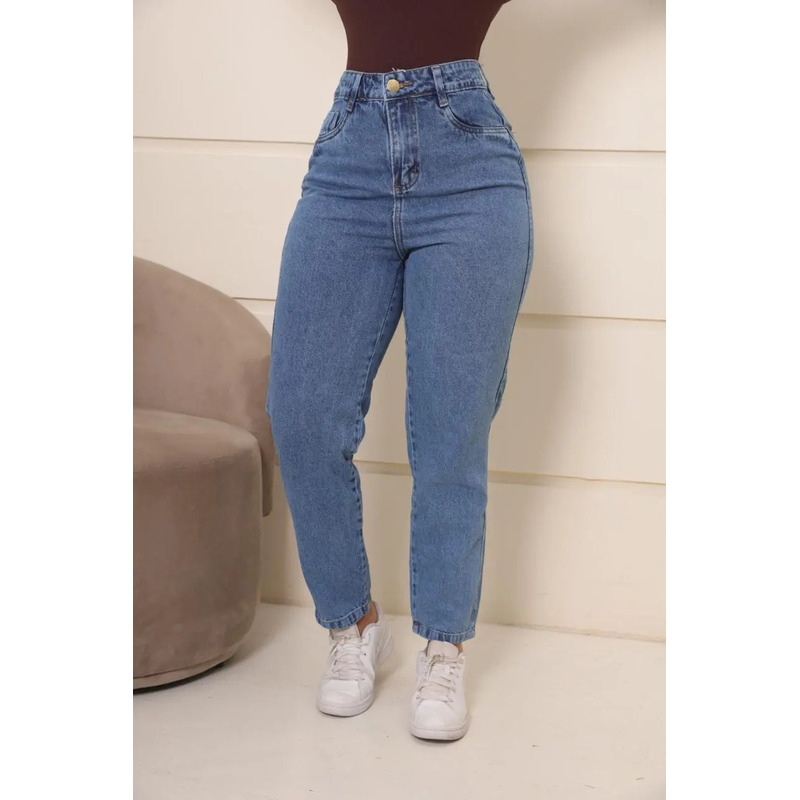 Calça Jeans Mom Feminina Cintura Alta Conforto E Estilo Calça Jeans Mom Feminina Cintura Alta Conforto E Estilo