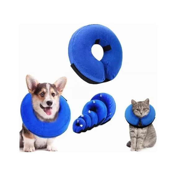 Collar Isabelino Inflable Protector Mascota Varios Tamaños