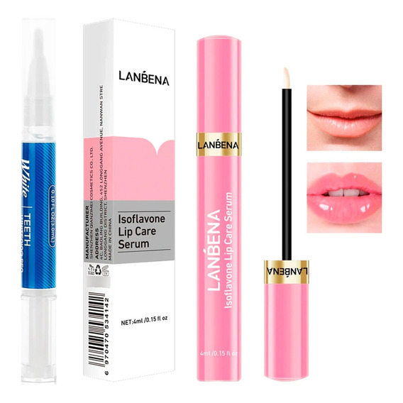 Labial Lanbena Voluminizador + Lápiz Blanqueador Dientes