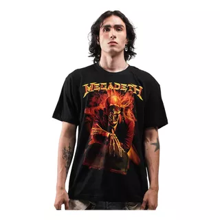 Camiseta Oficial Megadeth Burning And Selling Rock Activity