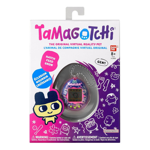 Tamagotchi Mascota Virtual Gen 1 Luces De Neon Premium Color Violeta