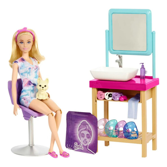 Barbie Muñeca Mattel Dia De Spa Con Mascarillas Hcm82