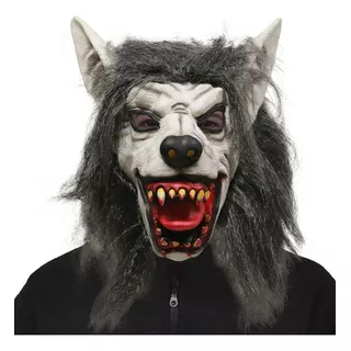 Máscara Lobo Blanco 100% Látex Disfraz Halloween
