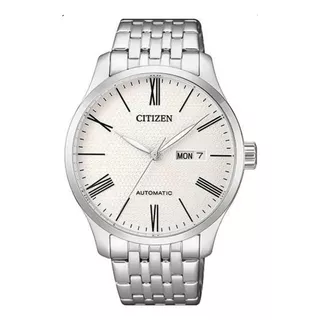 Reloj Citizen Automatic Nh835059a Hombre Color De La Malla Plateado Color Del Bisel Plateado Color Del Fondo Crema