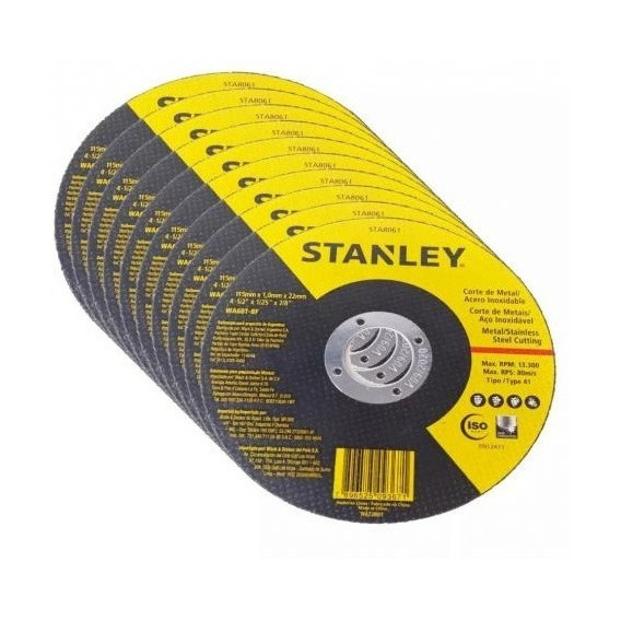 Caja Set 25 Discos De Corte Amoladora 115x1.0mm Stanley 