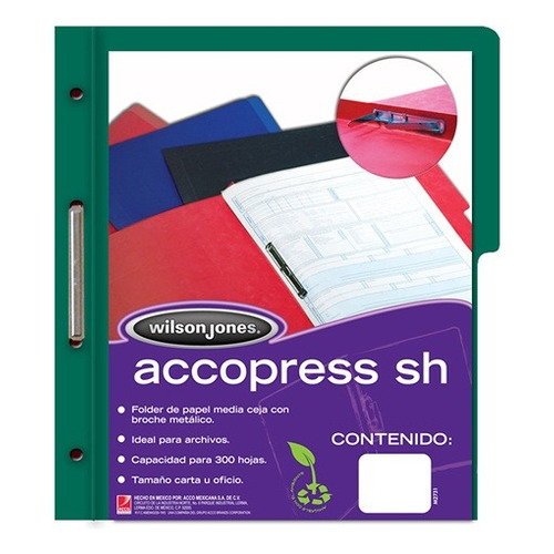 Folder De Papel Tamaño Carta Acco Accopress P4578 Tipo Carp