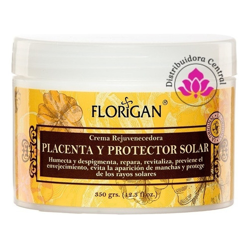 Crema Placenta Y Protector Solar Rejuvenecedora Florigan® Momento de aplicación Día Tipo de piel Seca Manchada