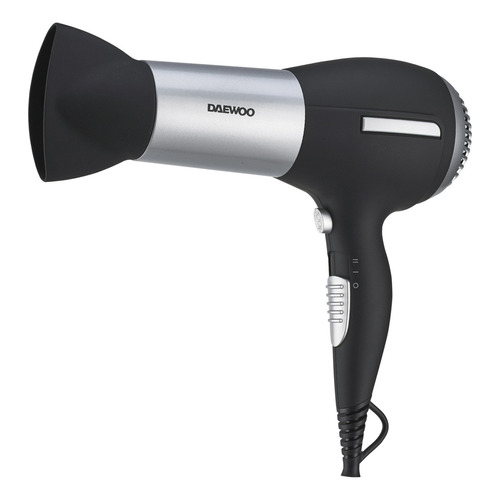 Secador De Pelo Profesional Daewoo 2000w Funcion Frio 2 Vel Color Negro Con Gris