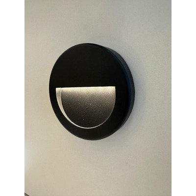 Aplique Circular Led Exterior Floe L Negro 14cm Cie 
