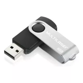 Pen Drive Twist 8gb Usb Preto Multilaser Pd587