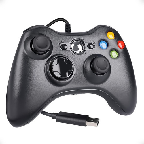 Joystick Control Cableado Para Pc Estilo Xbox 360 Stream Kub Color Negro
