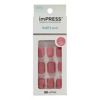 Unhas Autocolantes Kiss Ny Impress In Luv Quadrado Curto 