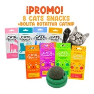 Pack 8 Galletas Catsnack + Bola Rotativa Catnip Para Gato