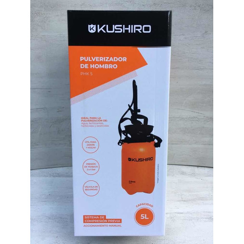 Pulverizador Fumigador De Hombro Kushiro 5 L Color Naranja