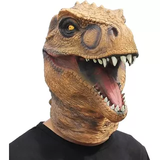 Máscara Hora Loca Dinosaurio T-rex Látex  Disfraz Halloween