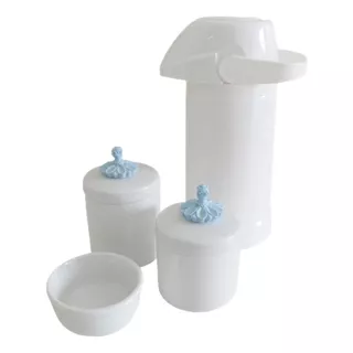Kit Higiene Bebê Maternidade Azul Porcelana Boy Térmica K022