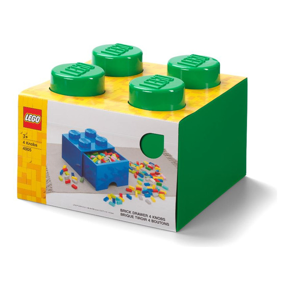 Lego Contenedor Canasto Apilable Organizador Brick Drawer 4 Color Green