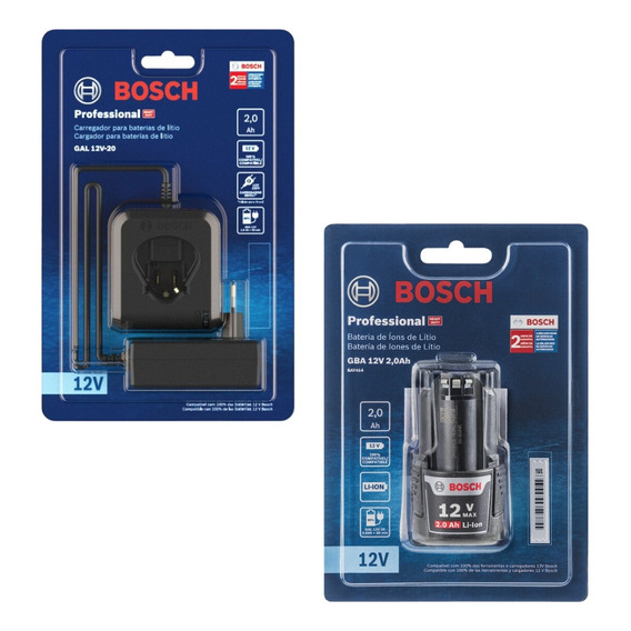 Cargador Bosch Gal 12v-20 + Batería Gba 12v 2.0 / Blister