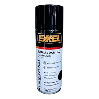 Spray Alta Temperatura Negro Exxel 450ml 