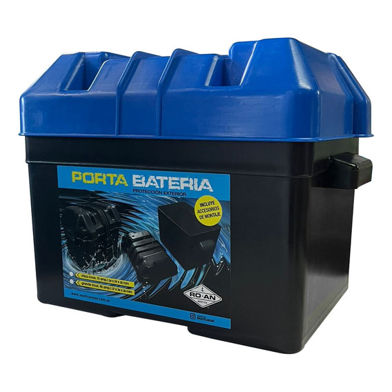 Caja Porta Batería Náutica Plástica Tapa Y Linga Hasta 75amp