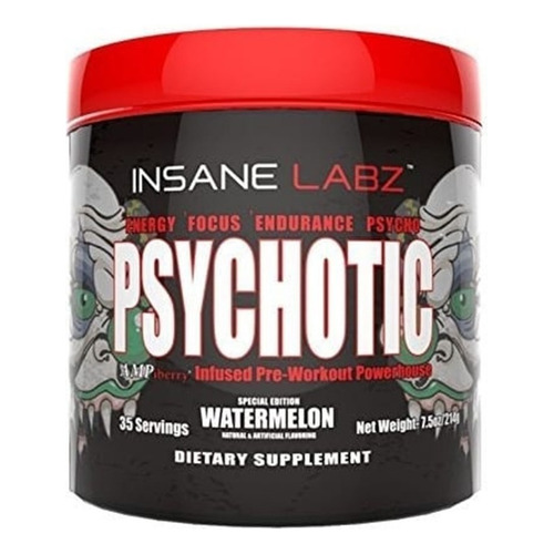 Suplemento en polvo Insane Labz  Psychotic psychotic blend sabor sandía en pote de 214g