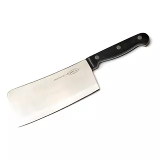 Cuchillo Hachuela Hacha De Cocina 15 Cm Acero Inox Press Color Negro