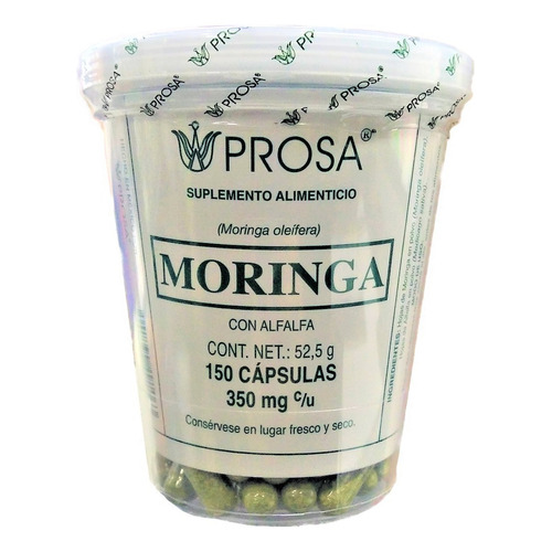 Moringa Prosa 150 Cápsulas Hojas Moringa Y Alfalfa Polvo Sabor Sin Sabor