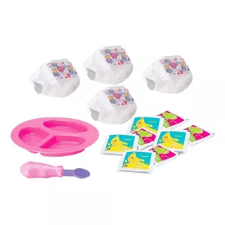 Kit 1 Papinha Com Acessorios Para Bonecas 4 Fraldas