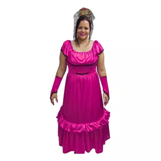 Disfraz Vestido Dama Antigua Mujer Adulta Patrio Crosti