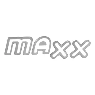Emblema Adesivo Resinado Nome Maxx Prata 2002/2007 Vazado