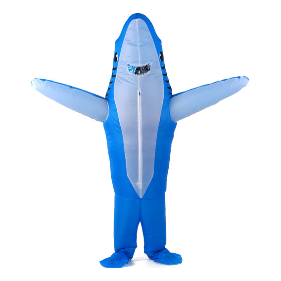 Disfraz Inflable De Tiburón Azul Para Adultos
