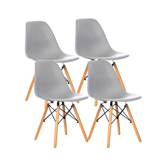 Pack X4 Silla Eames Para Comedor O Terraza