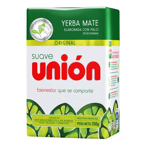 Yerba Mate Union Suave Original 250g Con Palo - Sin Tacc - 4flex