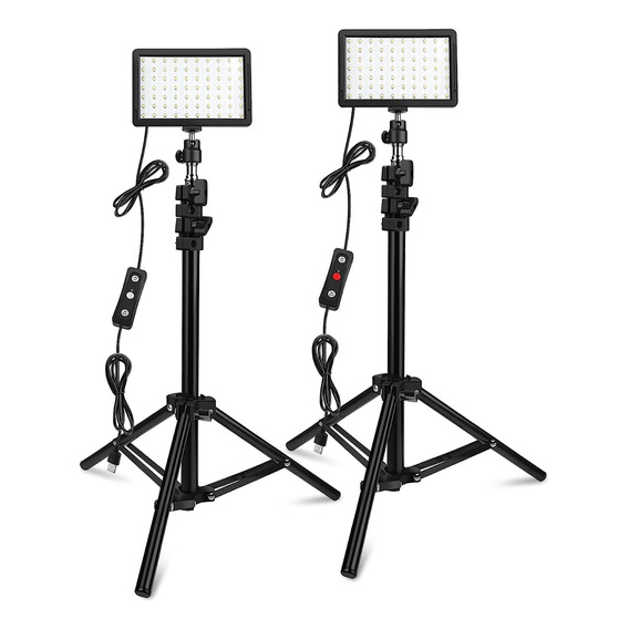 Lamparas Led Set Fotografía Portatil Studio 15w 1k Lumens X2