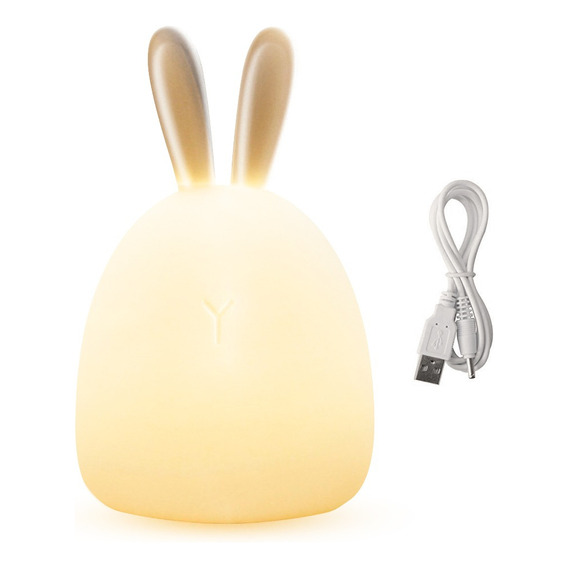 Velador Lampara Led Inalambrica Usb Luz De Noche Niños Color de la estructura Blanco