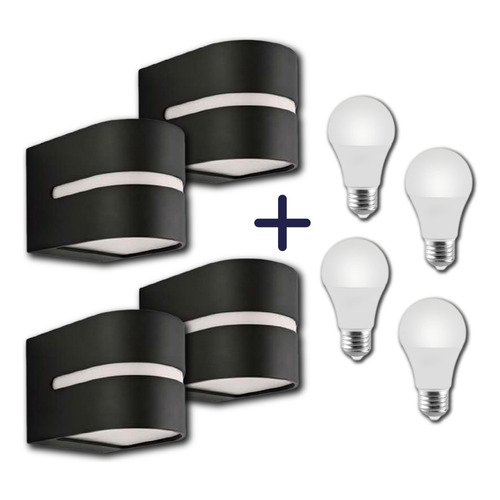 Pack X 4 Aplique Bidireccional Para Interior/exterior + Lamp Faroluz 4320