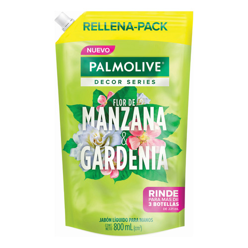 Repuesto de jabón líquido para Manos Palmolive Decor Series flor de manzana y gardenia 800ml