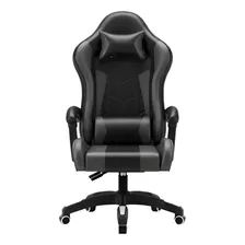 Silla Gamer Ergonómica Reclinable Premium Para Pc Escritorio Negro Cuero Sintético Genérica