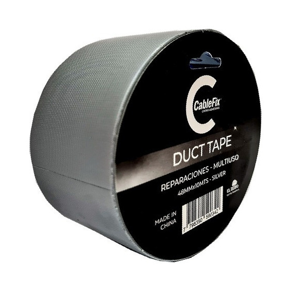 Cinta Duct Tape 48mm X 10m Para Caños Color Plateado