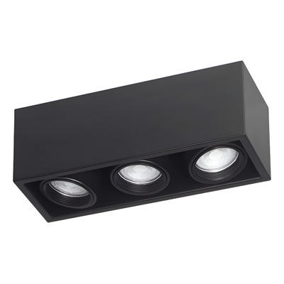 Plafon 3 Luces Negro Cardanico Gu10 Anton Alta Calidad Lk Negro