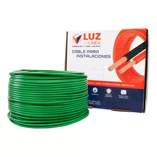 Cable Eléctrico Profesional Calibre 12 Caja Con 100m Thw Verde, Marca Luz En Linea, Modelo Lel-pro12-v