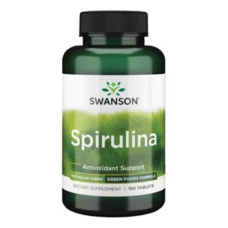 Swanson Green Spirulina Super Alimento Espirulina 500mg 180t