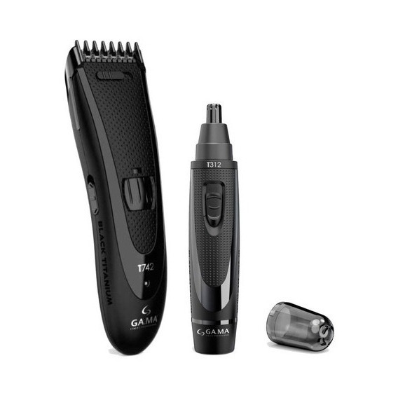 Combo Ga.ma T744 Cortapelo T742+trimer Gnt512 Black Titanium Color Negro