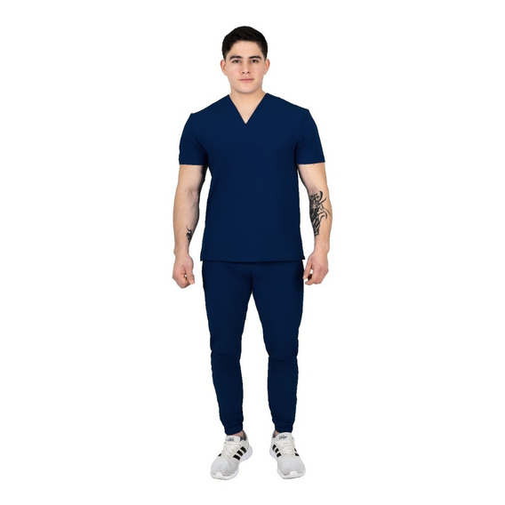 Pijama Quirúrgica Jogger Hombre Antifluidos Azul Marino