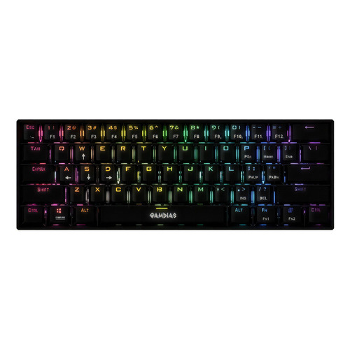 Teclado Gamer Mecanico Gamdias Hermes E3 Rgb Switch Blue Color del teclado Negro