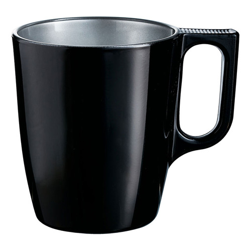 Taza Luminarc Flashy Cup de cristal templado negro, 250 ml