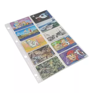 50 Plásticos De Cartão Telefônico Folha Com 10 Espaços Cada