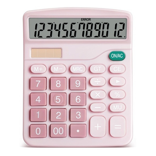 Calculadora De Pantalla Grande De 12 Digitos Uso Financiero Color Rosa